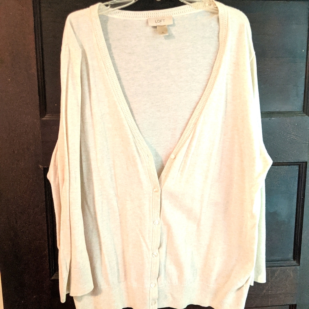 Loft Cream Cardigan Sweater